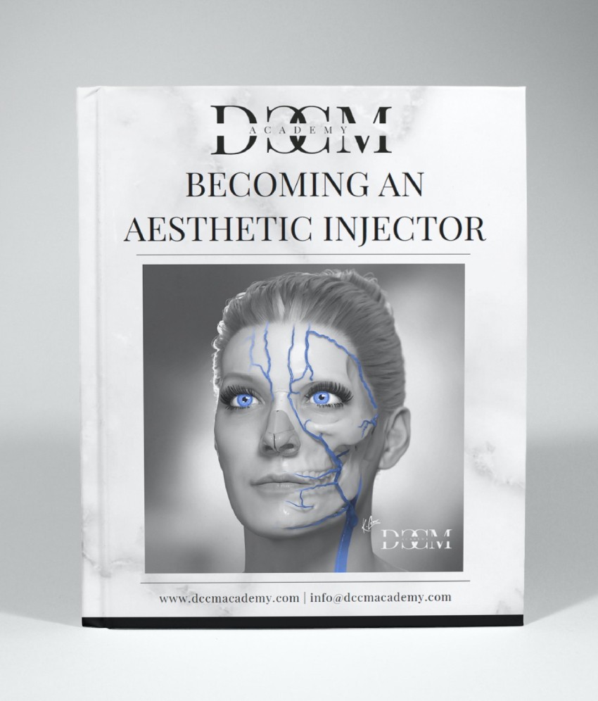 A photo showing the DCCM Becoming an Aesthetic Injector Book.